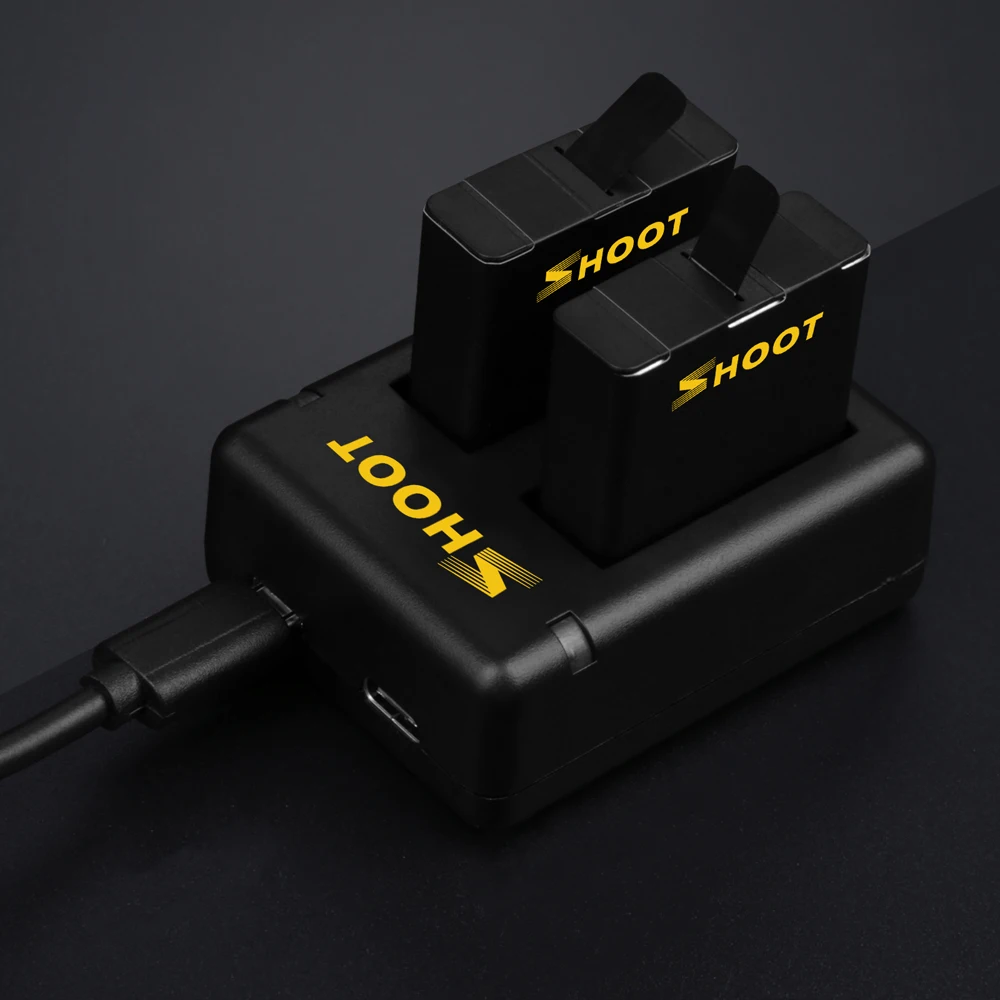 Аккумулятор и зарядное устройство SHOOT 1220 мАч для экшн камеры GoPro Hero 5 6 7 Black|Чехлы