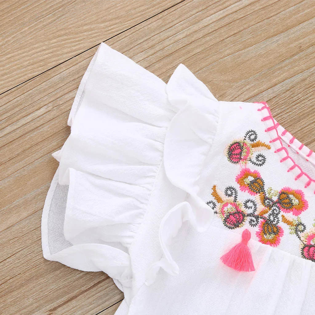 Летняя вышивка SAGACE боди для новорожденных костюмы комплекты одежды маленьких