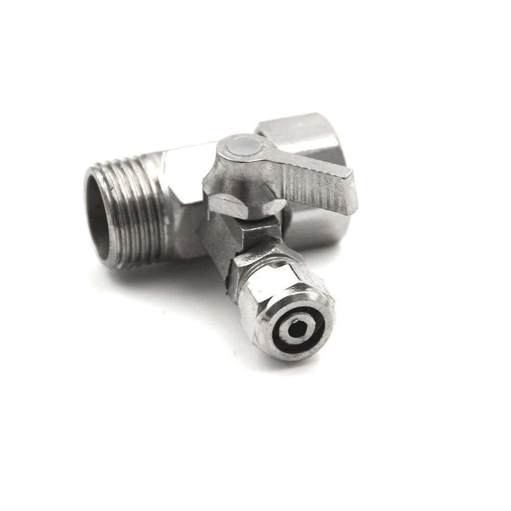 

RO Feed Water Filter Purifier Adapter 1/2'' To 3/8'' Ball Valve Faucet Tap Safe Copper Nickel Plating