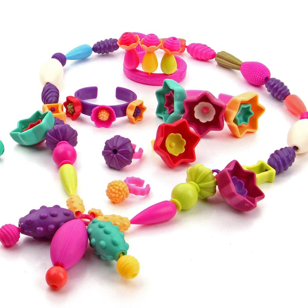 300g Toys Pop Beads Snap Together Jewelry Puzzle Fashion DIY Educational Kids Craft Gifts for Girls | Игрушки и хобби