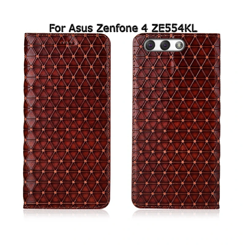 Верх из натуральной кожи чехол для телефона Asus Zenfone 4 ZE554KL / Pro ZS551KL Флип Магнитный