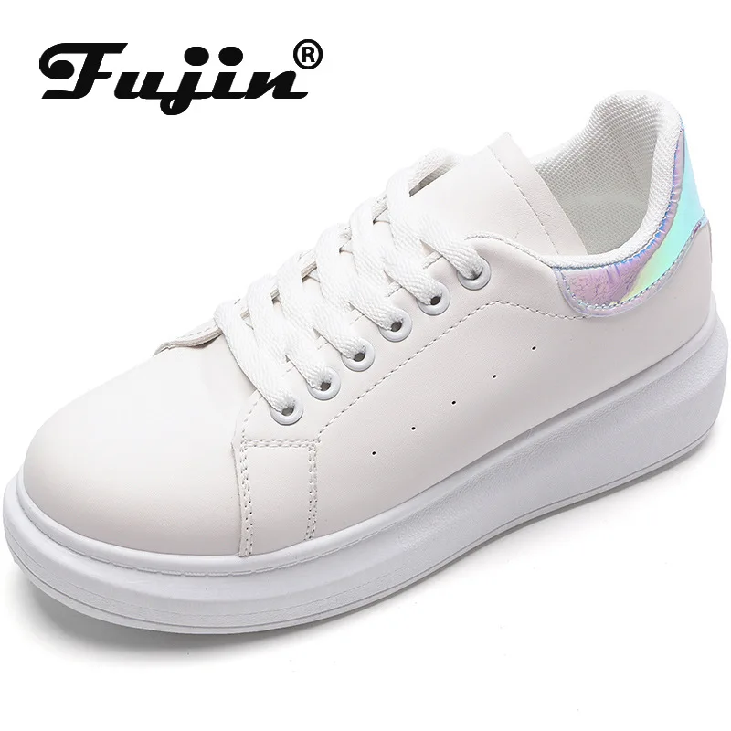Женские кроссовки Fujin белые для отдыха в Корейском стиле модель 2020 года|Женские и