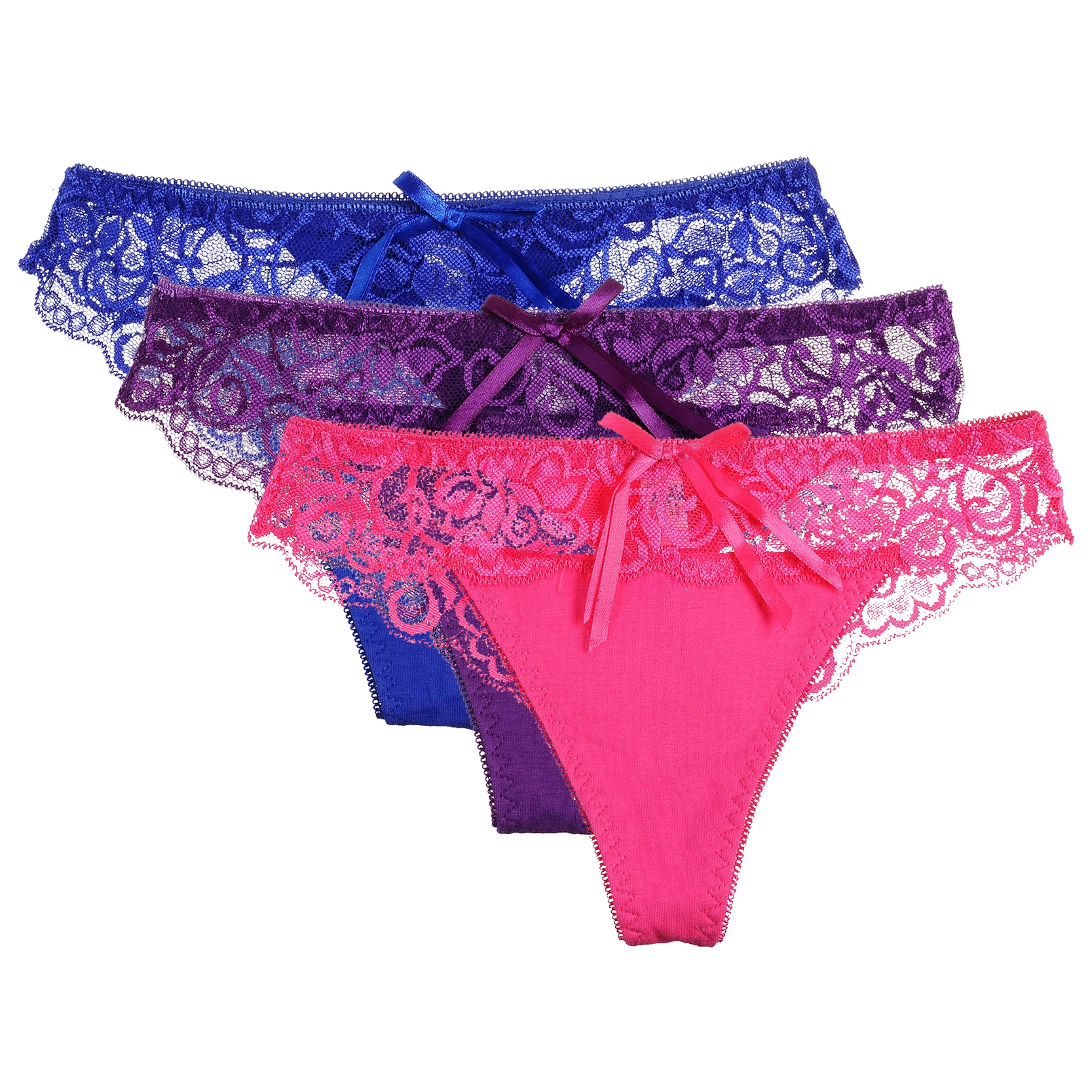 3 шт./лот сексуальные женские трусы бесшовные v образный вырез кружевные с