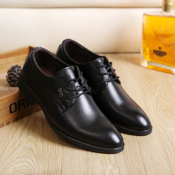 Fashion Leisure Men's Formal Dress Shoes PU Pointed Toe Slip-On Oxfords Low Business Wedding | Обувь