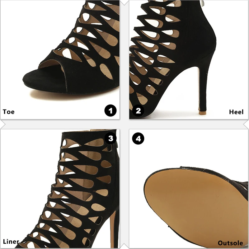 Женские босоножки на очень высоком каблуке с открытым носком молнии|ladies gladiator