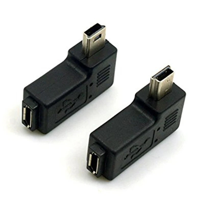 2pcs 90 Degree Left and Right Angled Mini USB 5pin Male to Micro-USB Female Data Sync Power Adapter |