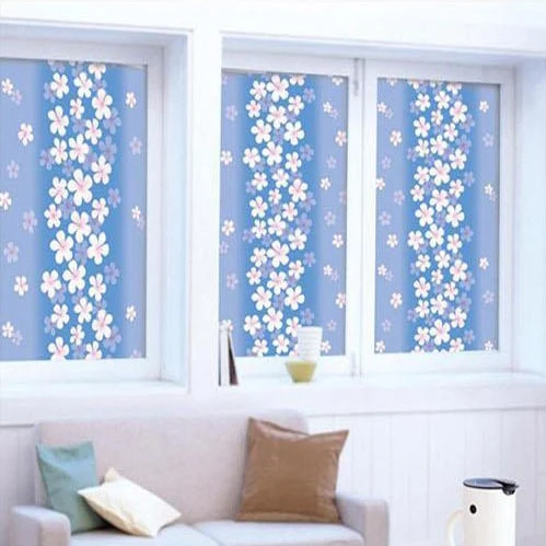 45x200 см Сиреневый Синий стекло цветочным узором декоративные ванная комната