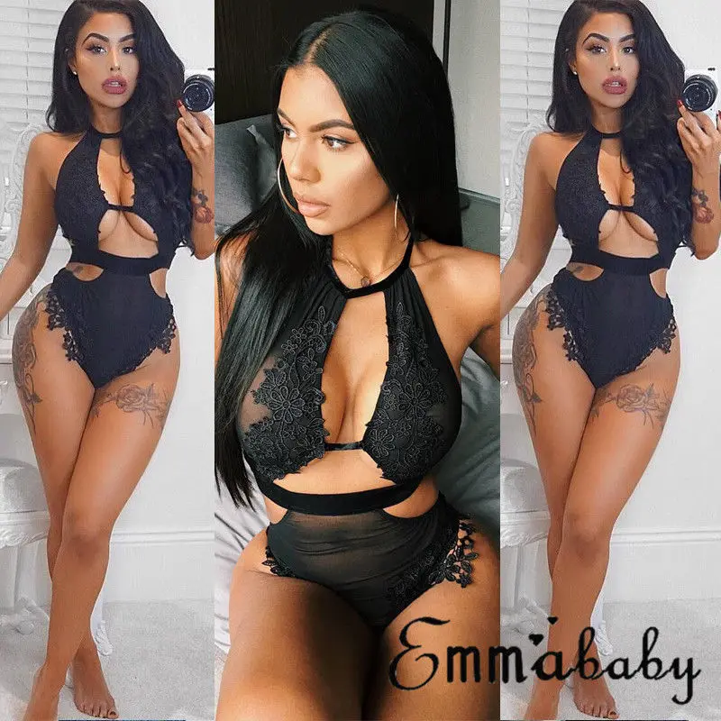 

Women Sexy Sissy Lace Bodysuit Exotic Lingerie Babydoll G-String Thong Underwear Nightwear S-XL