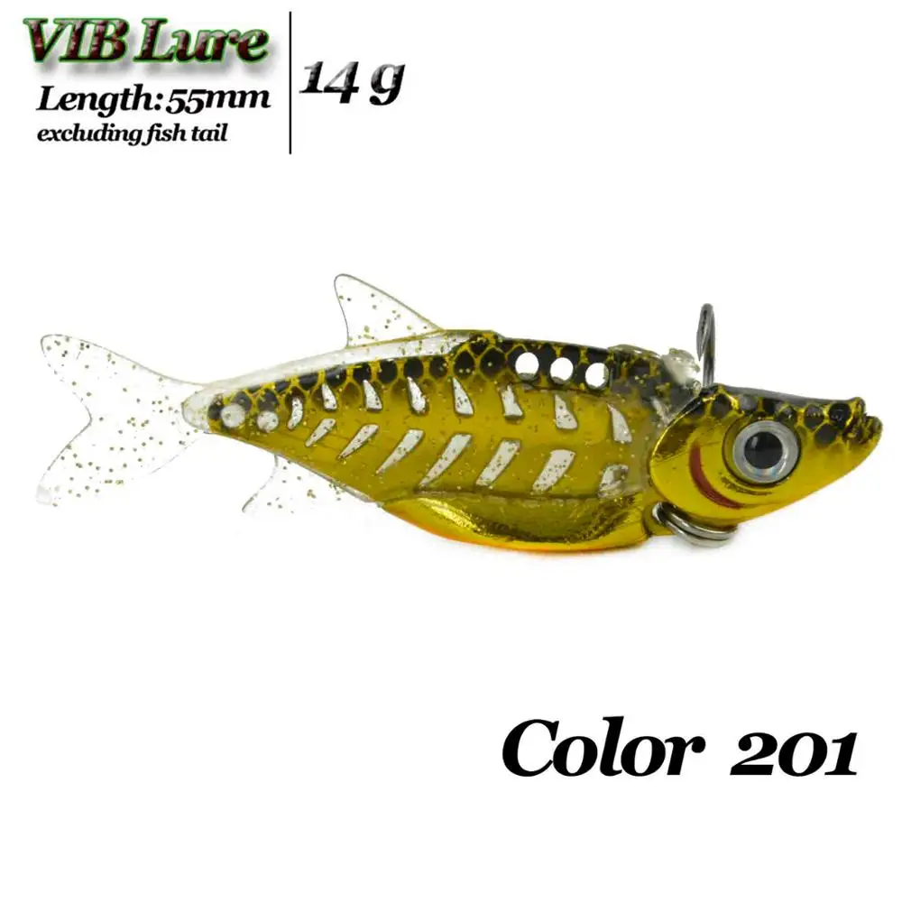 14g-201 Приманка VIB для рыбалки, Искусственные воблеры, приманка, жесткая металлическая приманка, рыболовные мягкие рыбные хвосты, все уровни воды, высокое качество, 11 г/14 г - Цвет: 14g-201