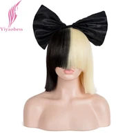 yiyaobess 10inch synthetic short ombre hair women straight sia wig cosplay mix black light golden bob wigs for party