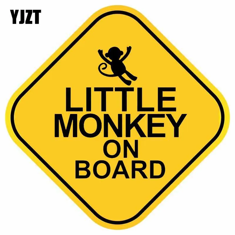 Фото YJZT 13 7 см * наклейка Маленькая обезьяна на доске ПВХ индивидуальная Автомобильная