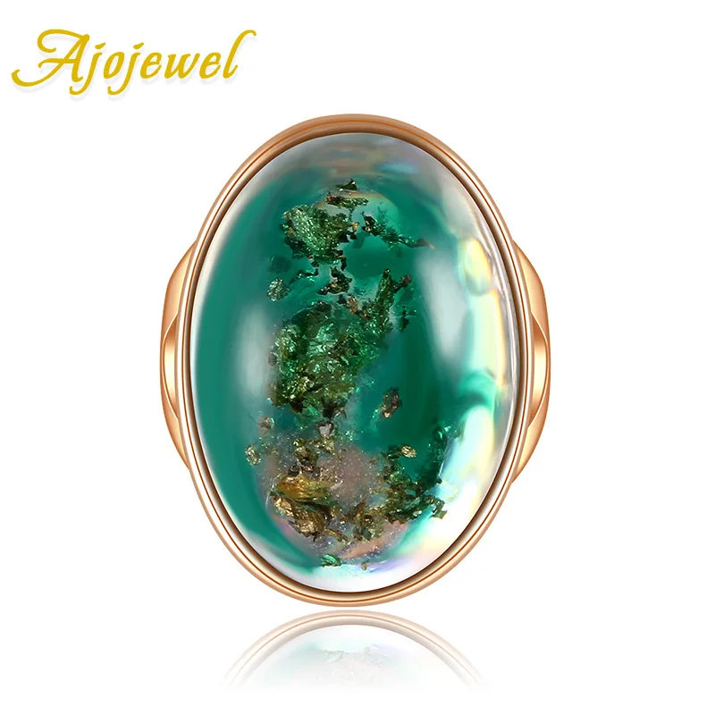 Ajojewel брендовые уникальные очаровательные модные золотые синие зеленые кольца