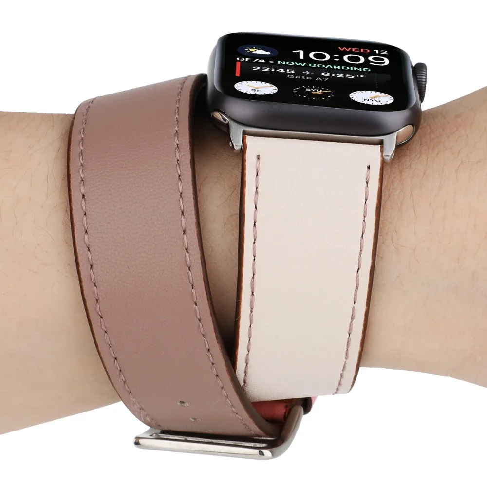 Ремешок для часов из натуральной кожи Apple Watch Series 4 44 мм 40 42 38 мм|Ремешки часов| |