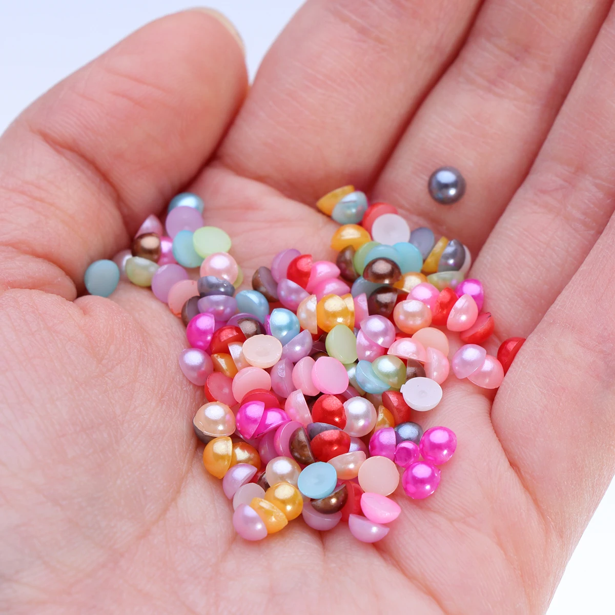 2000pcs Imitation Pearl ABS Beads Flat Back Cabochons For Craft DIY Gift Making Clothes Wedding Decorat | Дом и сад