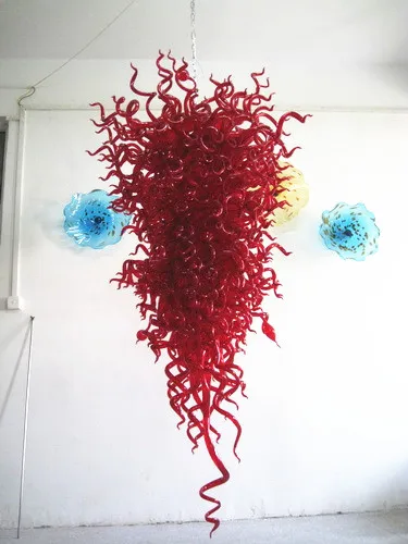 

Blown Glass Vintage Industrial Pendant Light Edison Bulb Red Glass Ceiling Lamp Led Light Fixture