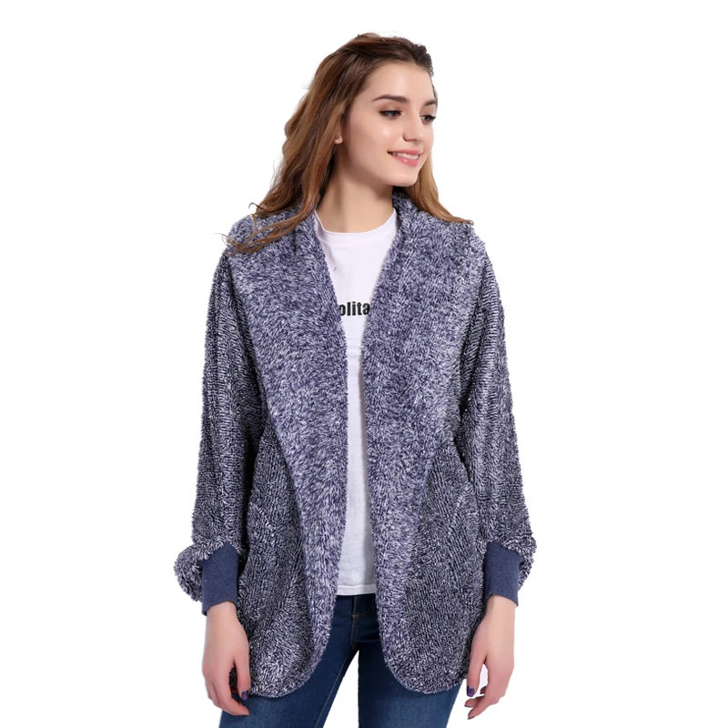 2019 осеннее плюшевое пальто кардиган женское теплое флисовое пончо накидки с
