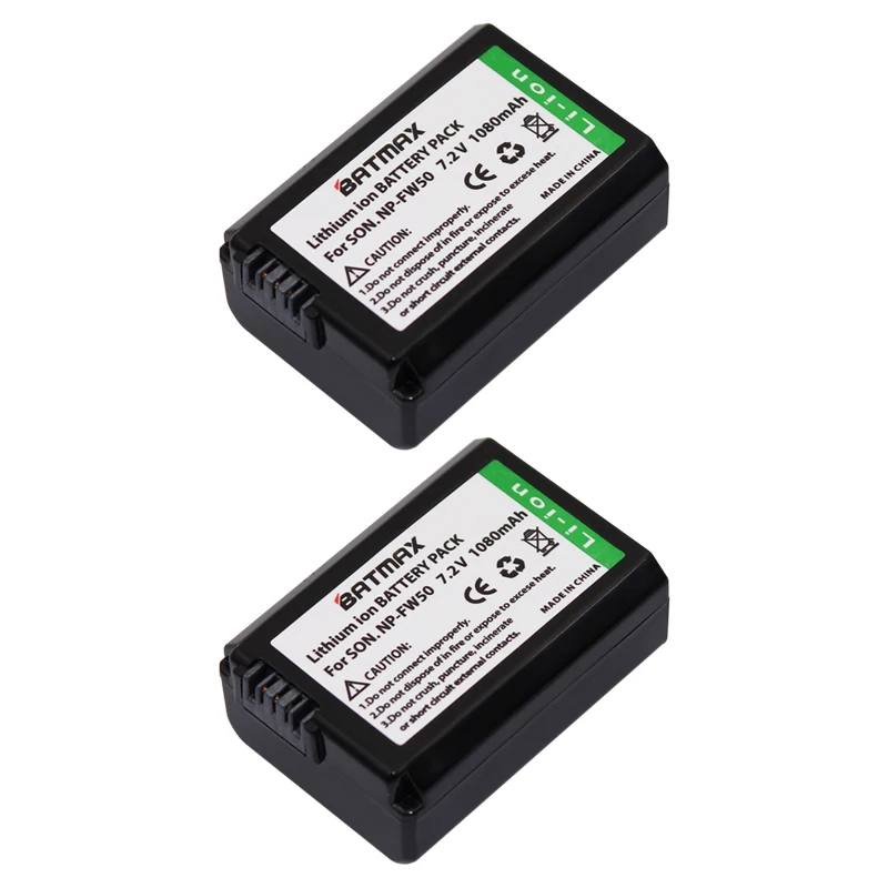 Аккумулятор для камеры Batmax 2 шт Sony a5100 NEX5T NEX5R NP FW50 NEX6 X 7 NEX5C NEX3N NEX3CV a33 a35 a37 a55|camera