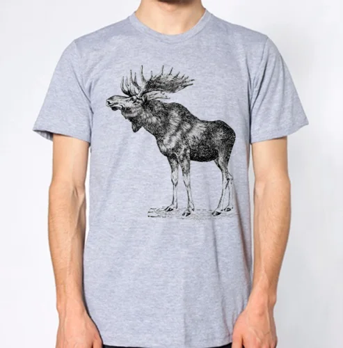 Мужская футболка с принтом Moose брендовая Футболка бесплатная доставка 2019 | одежда