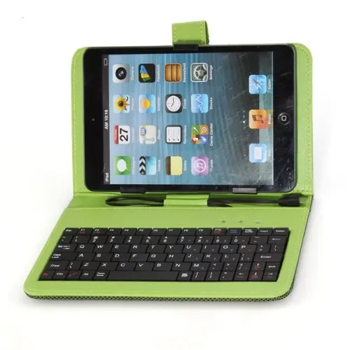 Зеленый чехол Keybaord подставка для 7 дюймов Micro USB Tablet MID|cover stand|keybaord casestand for |