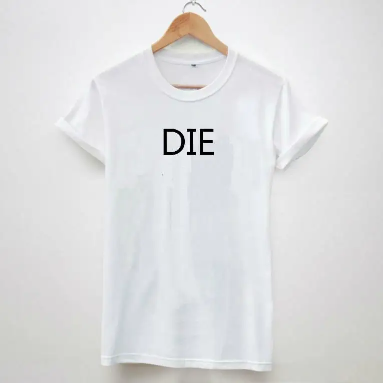 

Fashion Women Tshirt Die Letters Print Black White Shirt Top Tee For Lady