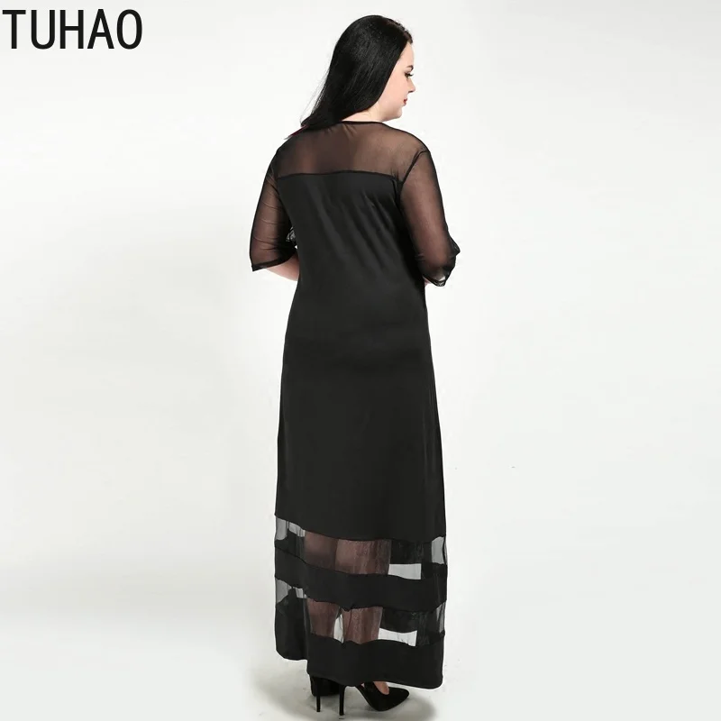TUHAO летнее платье 7XL 6XL 5XL офисное платье размера плюс черное сексуальное Клубное женское платье большого размера s вечерние платья RL