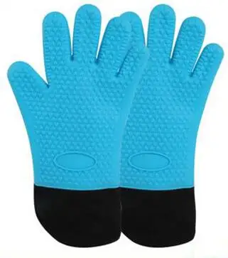 1 Pair Blue 2 шт., для пищевых продуктов толстые термостойкие силиконовые перчатки для барбекю перчатки для гриля Кухня печь для барбекю кулинарные рукавицы гриль рукавицы для выпечки - Цвет: 1 Pair Blue