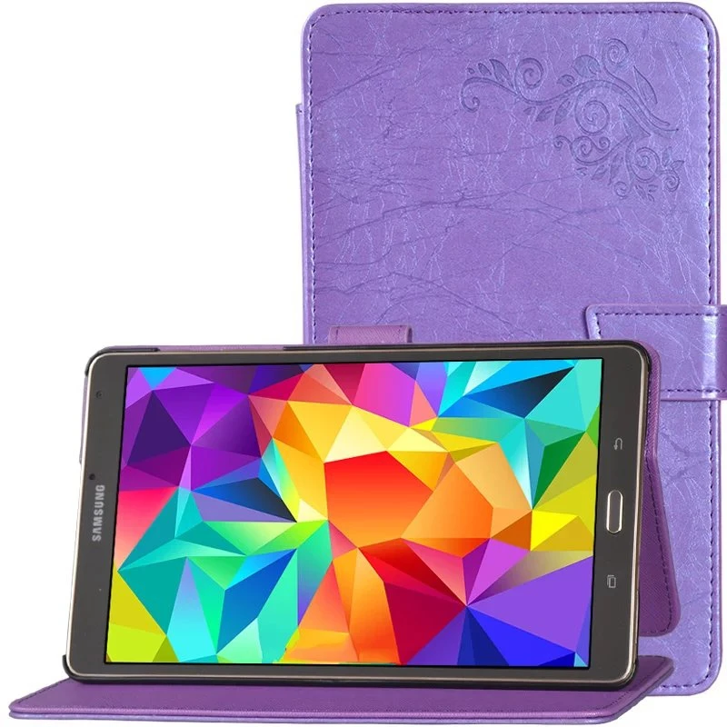 Роскошный чехол из искусственной кожи с цветочным принтом для Samsung Galaxy Tab S 8 4 T700 T705