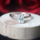 Обручальное кольцо с муассанитом, белое золото 14 карат, 5x7 мм, 1,2 карата