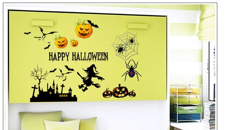 стену

Хэллоуинская летучая мышь, паук, стикер на стену с тыквенным фонарем ужасов, арт на стену из ПВХ-материала "Ведьма на метле" - декор для дома.