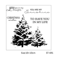 azsg christmas tall and straight pine cutting dies clear stamps for diy scrapbookingcard making decorative silicone stamp craft