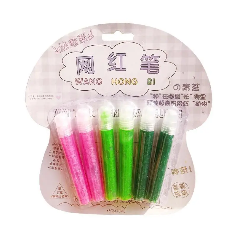

6pcs/set Little Fairy Cherry Blossom Pen Sparkling Color Pen Powder Teen Fluorescent Creative Stereo 5 Colors Diy Handmade Pen