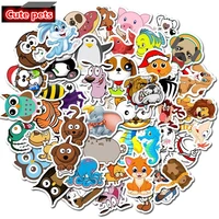 50pcs cartoon cute pets dog cat stickers luggage laptop diy photo albums guitar surfboard skateboard fridge sticker