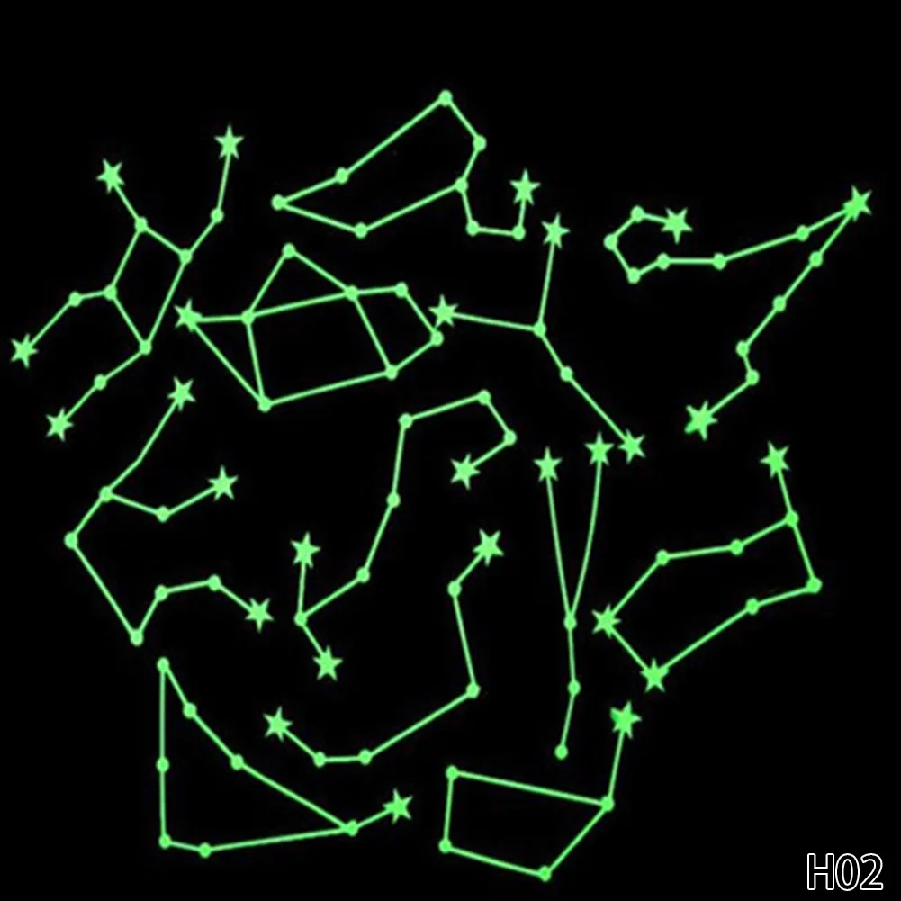 Мультфильм флуоресцентные наклейки снежинка/Луна Звезда/бабочка/Вселенная