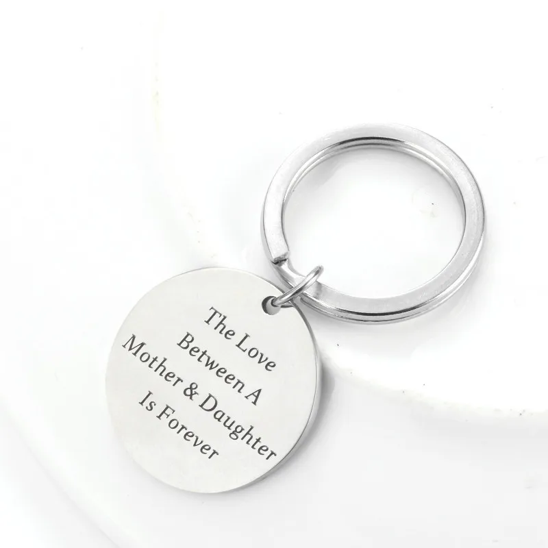 

2pcs Diy stainless steel key chain lettering The love Between A Mother and Daughter Is forever Mother's day Best Gift