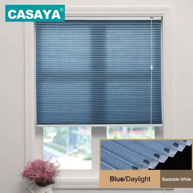 Blue-Daylight CASAYA сотовая абажура веревка светильник управления фильтрации конфиденциальности Горизонтальное окно жалюзи 10 цветов - Цвет: Blue-Daylight