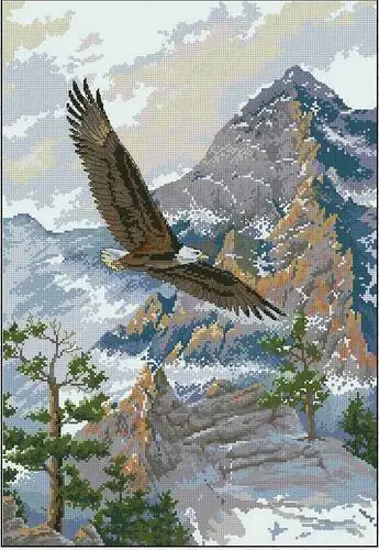 Милая Золотая коллекция набор счетных крестиков парящие вершины Орлы и горы dim