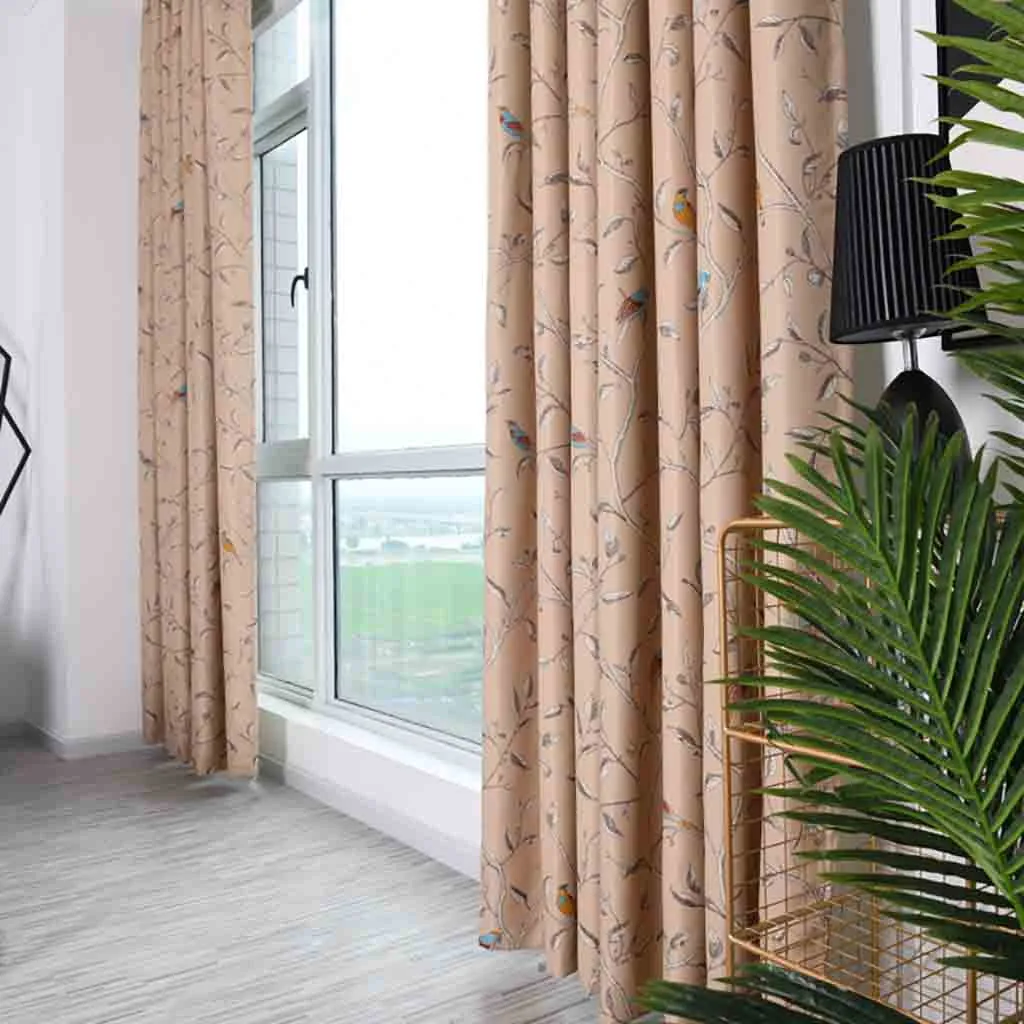 1 шт. затемненная занавеска для окна с принтом птицы Полиэстеровая ткань толстая