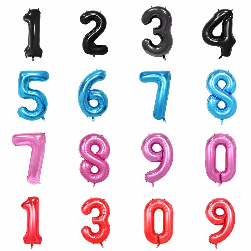 40 дюймов красный черный синий фольгированный воздушный шар большой женский