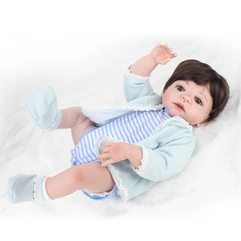 22 дюйма полностью силиконовые куклы Reborn Baby 55 см живой ребенок мягкая ванна