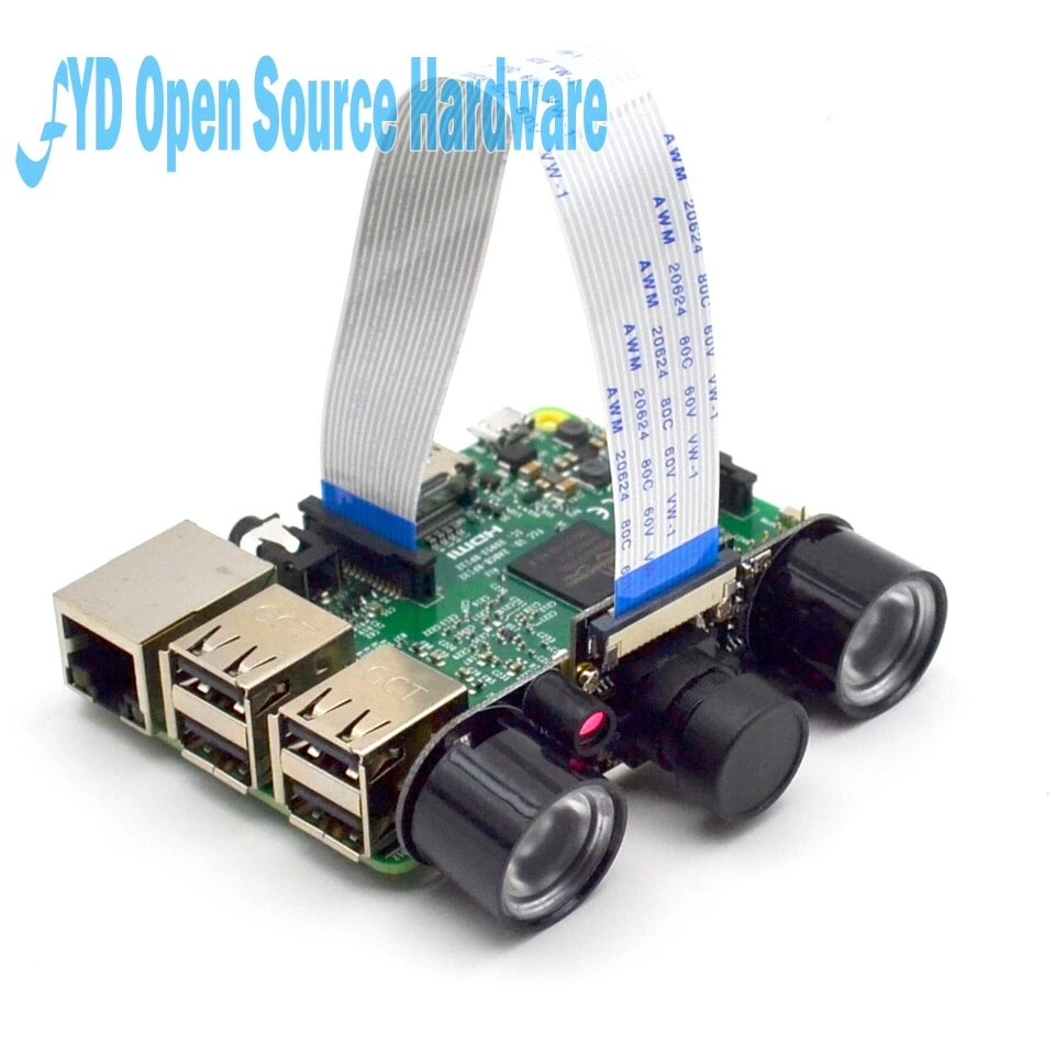Raspberry pie широкий угол рыбий глаз камера комплект + LED Raspbery Pi инфракрасная лампа |