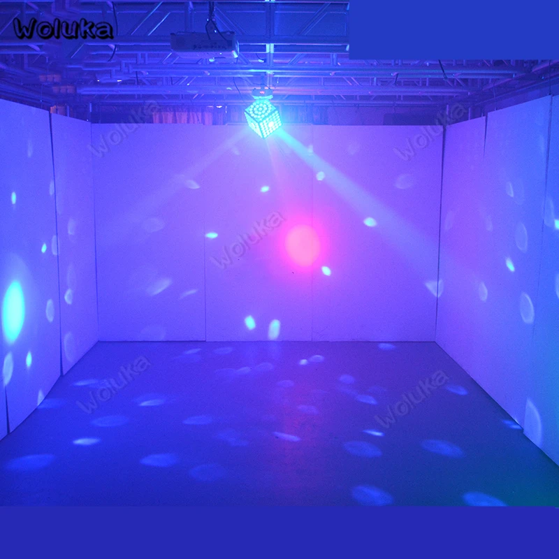 Вращающийся Стразы Кубик Рубика Форма RGBW LED переносное потолочное освещение