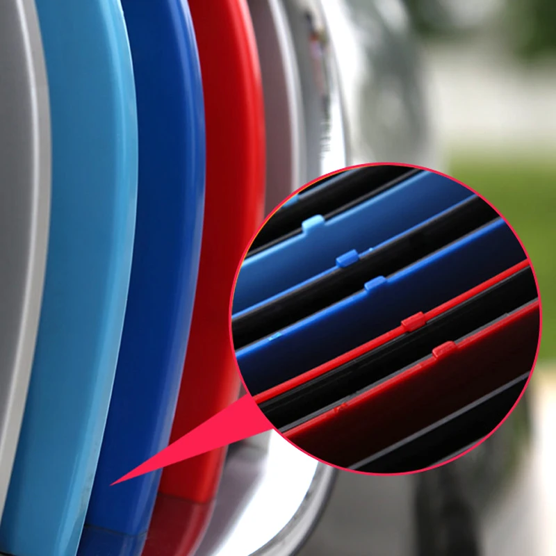 Car styling 3 шт./компл. 3D M Передняя решетка решетки бампера отделкой украшения полоски