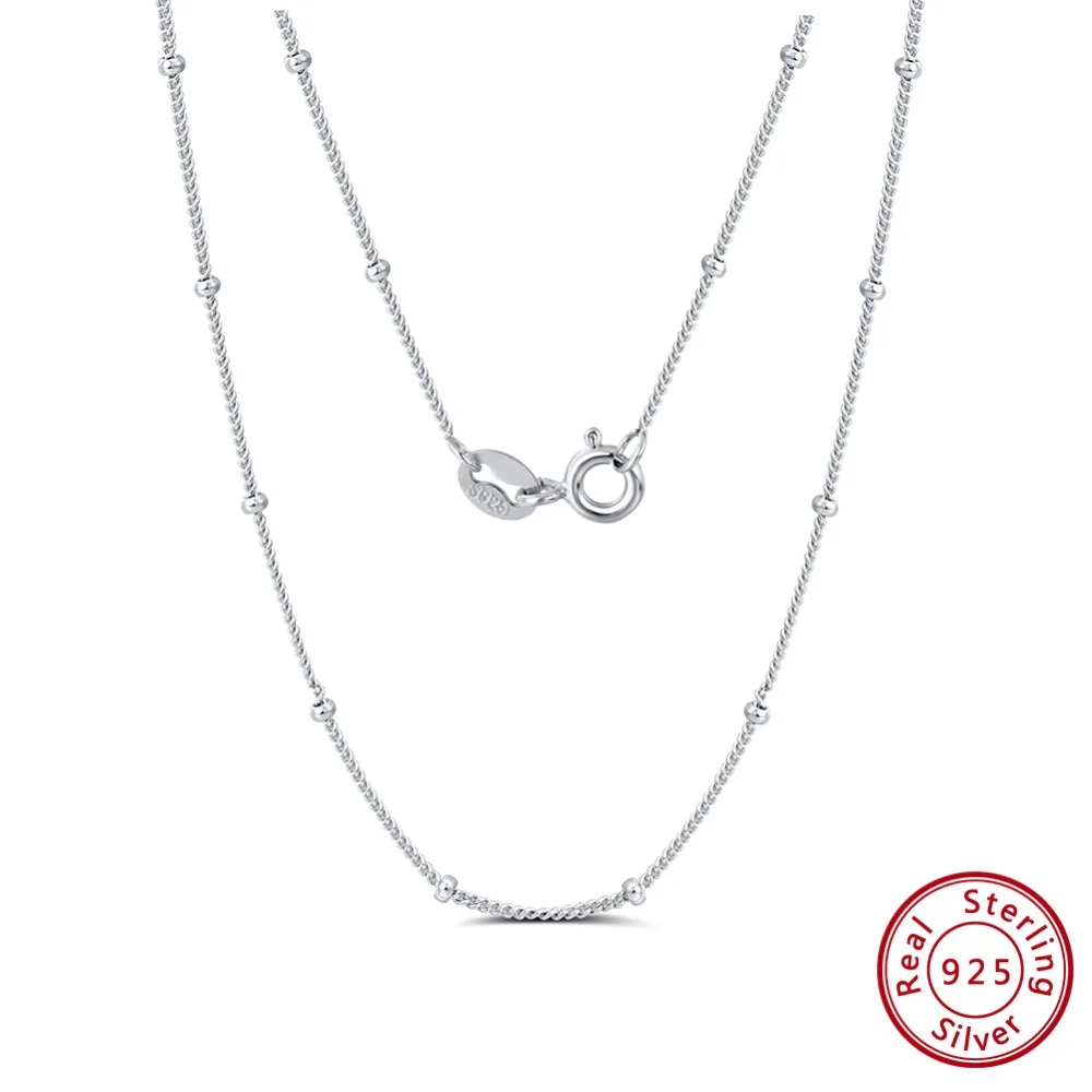 ORSA JEWELS Чистая 925 боковая цепочка с маленьким шариком длиной 45 см, простая модная женская цепочка из стерлингового серебра, ювелирные аксессуары SC22