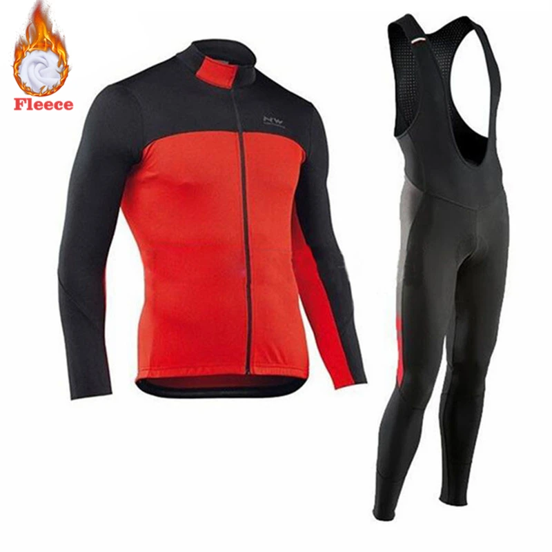 Fleece Jersey NW Велоспорт Джерси длинный термальный флис Northwave Pro Team 9D гелевый коврик одежда для велоспорта сiclismo Ropa Ciclista - Цвет: Fleece Jersey