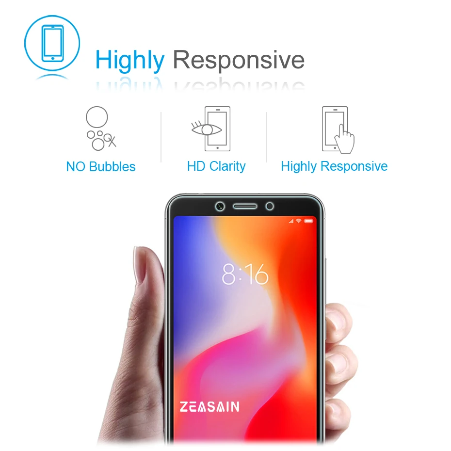 ZEASAIN закаленное стекло для Xiaomi Redmi 6 Xiomi Redmi 6A защита экрана ультратонкая 9H 2.5D Защитная стеклянная пленка