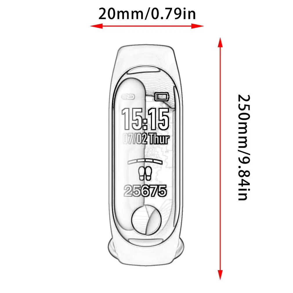 M3 Водонепроницаемый Bluetooth 90 mah Батарея Ёмкость сердечного ритма Обнаружение движения 0.96lcd с Экран умный Браслет