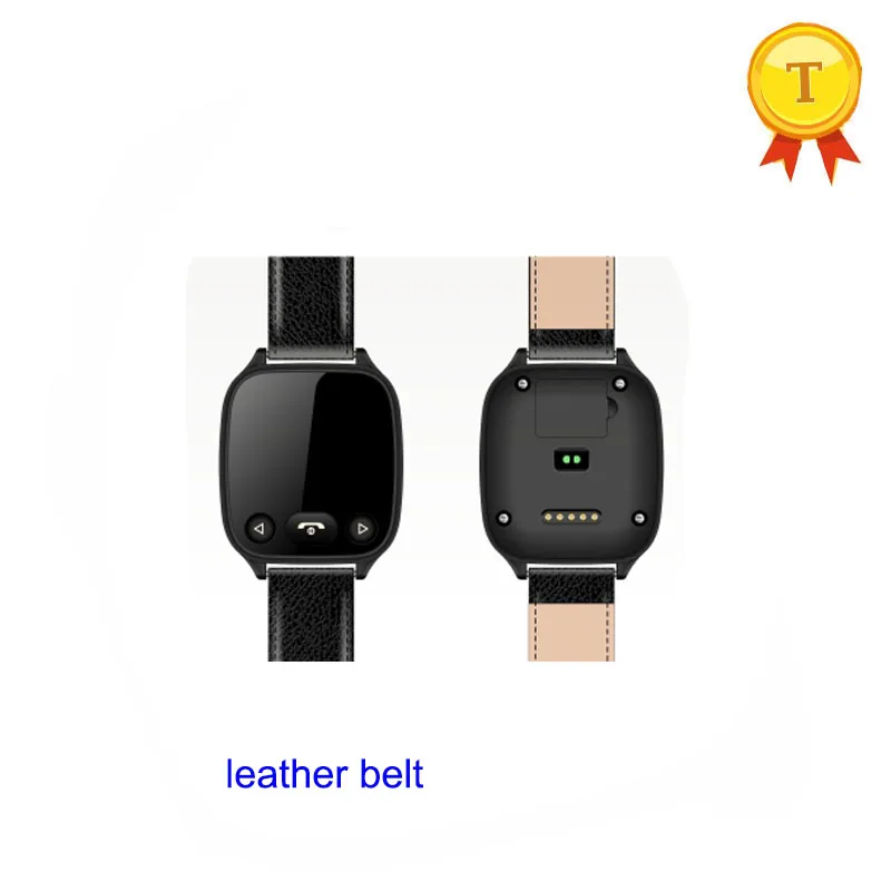 black leather belt Лучшее качество, умные часы для пожилых людей, GSM Смарт часы с датчиком сердечного ритма для ios adroid - Цвет: black leather belt
