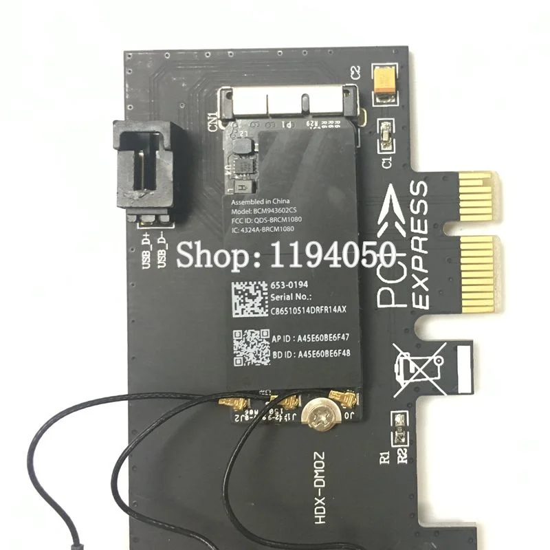 Broadcom BCM943602CS Настольный двухдиапазонный 802,11 AC PCI-E Wi-Fi Bluetooth 4,0 WLAN карта