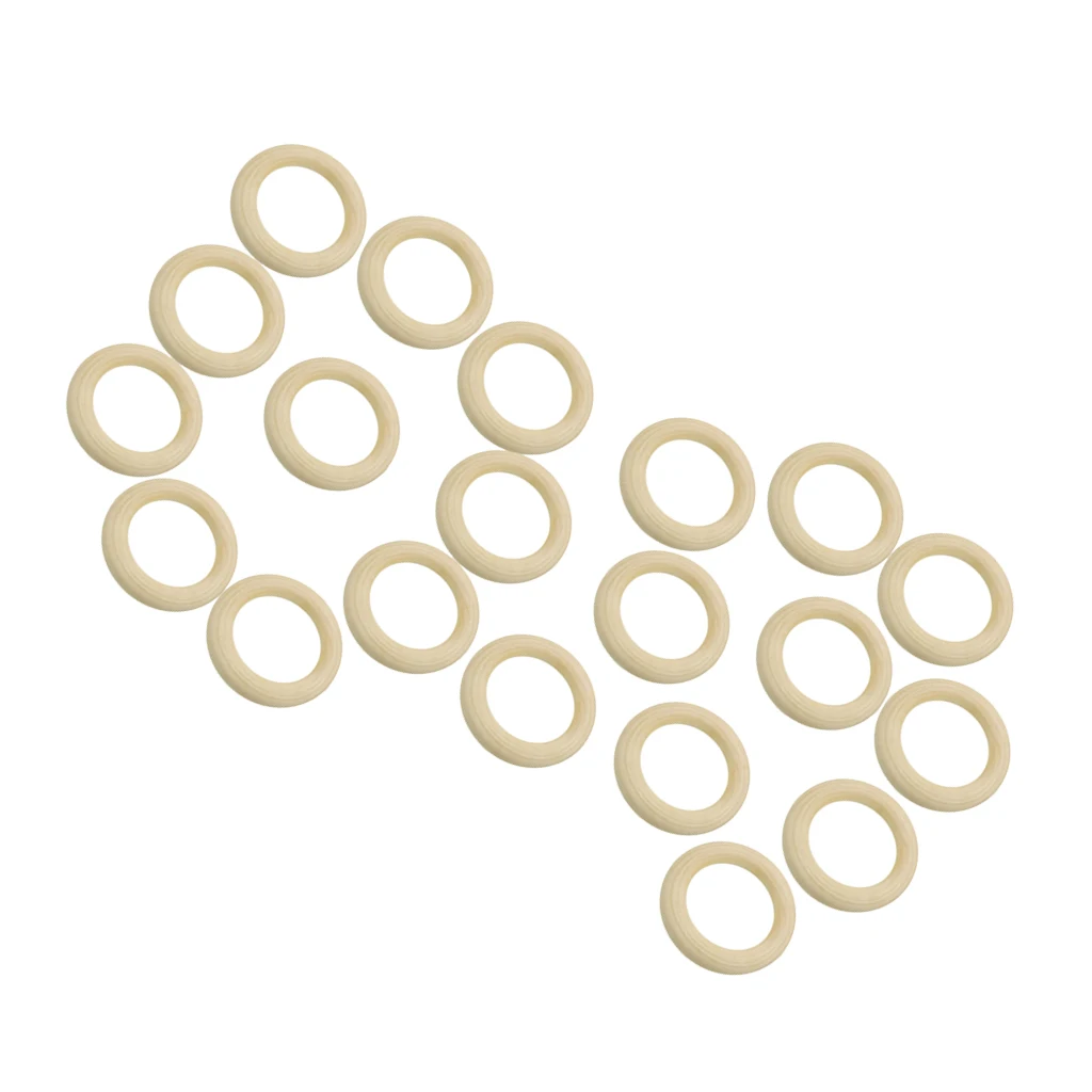20 шт Необработанные твердые деревянные кольца для рукоделия подвеска из