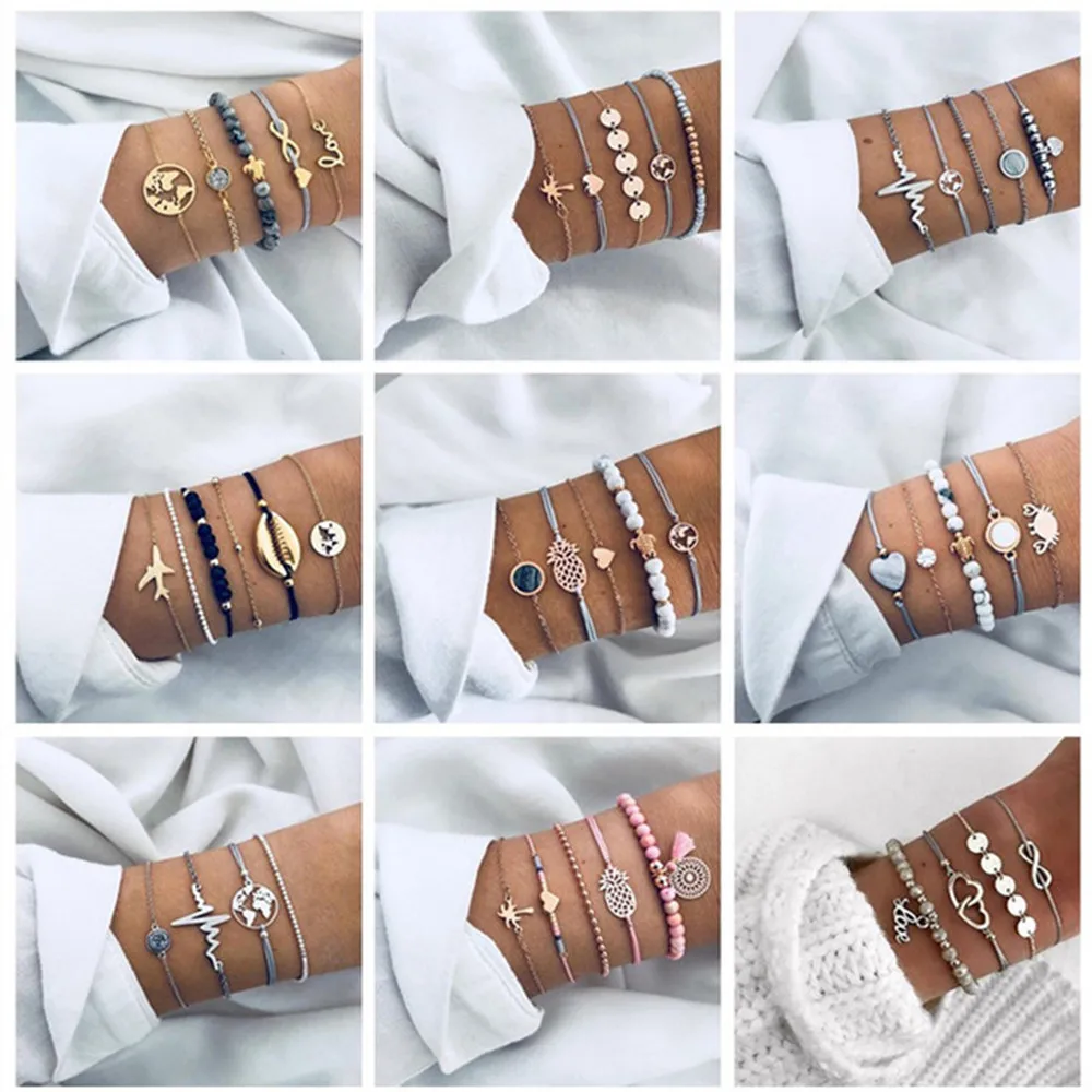 Богемные браслеты Женская повязка колье bracciali Donna pulsera bransoletki damskie пара браслет